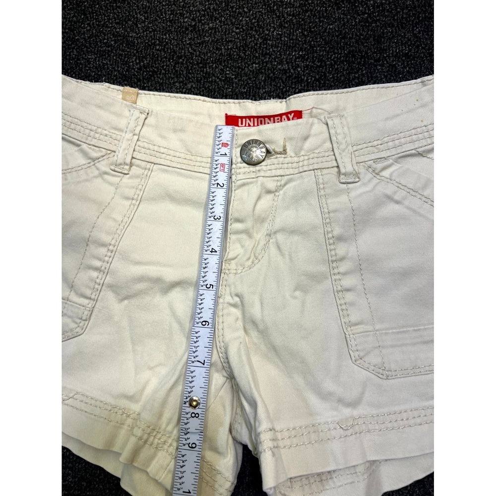 UNIONBAY Chino Shorts Womens Size 5 White Cotton Stretch Utility High Waisted - Picture 3 of 11